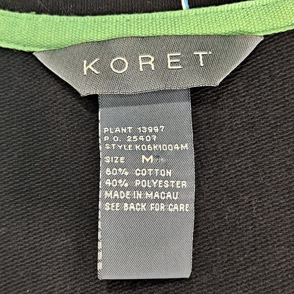 Koret Size Medium 80s Vintage Black Vacation/Travel Zip Jacket Pockets EUC - Picture 8 of 8